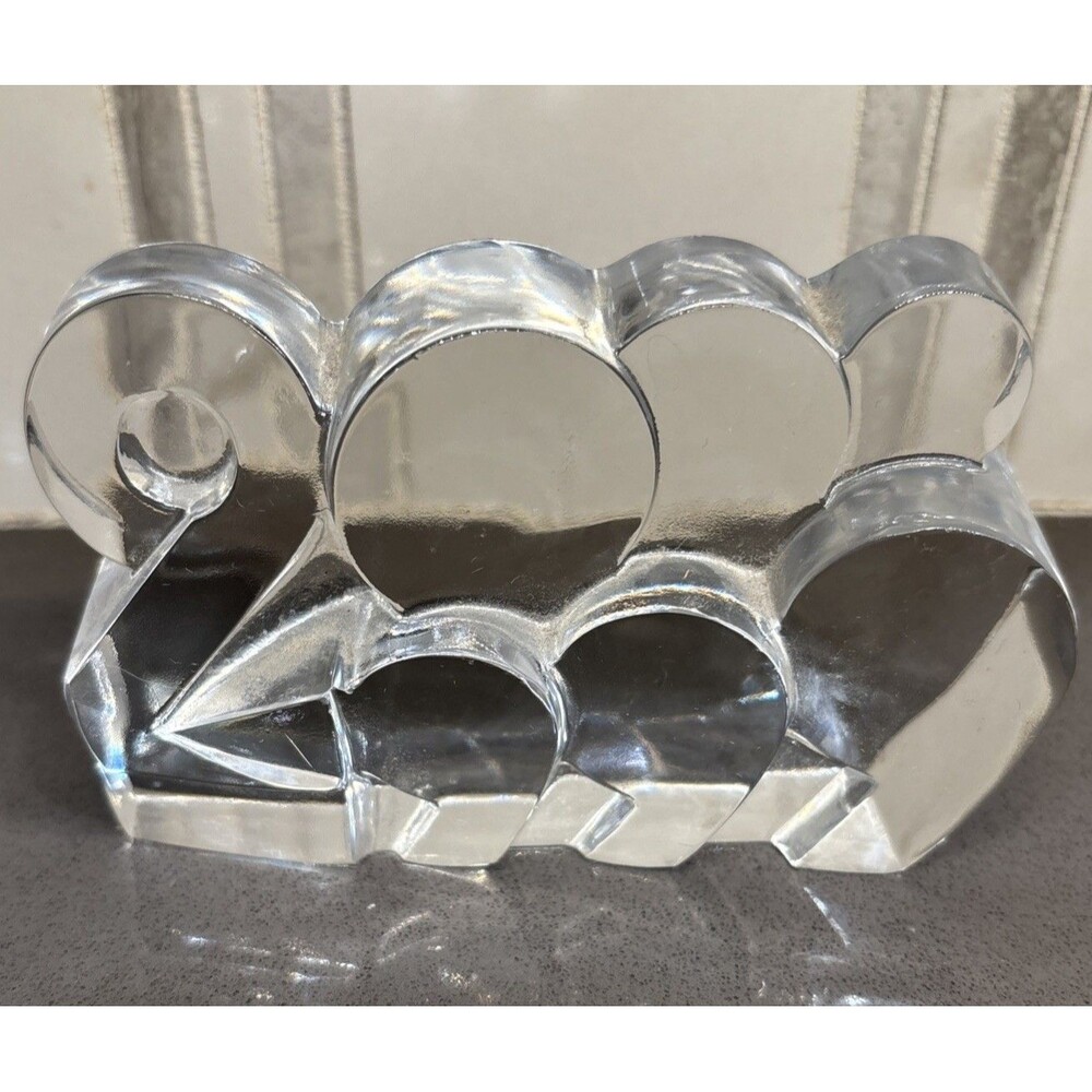 Vintage 1999-2000 Bohemia Crystal Or Glass Paperweight Commemorative